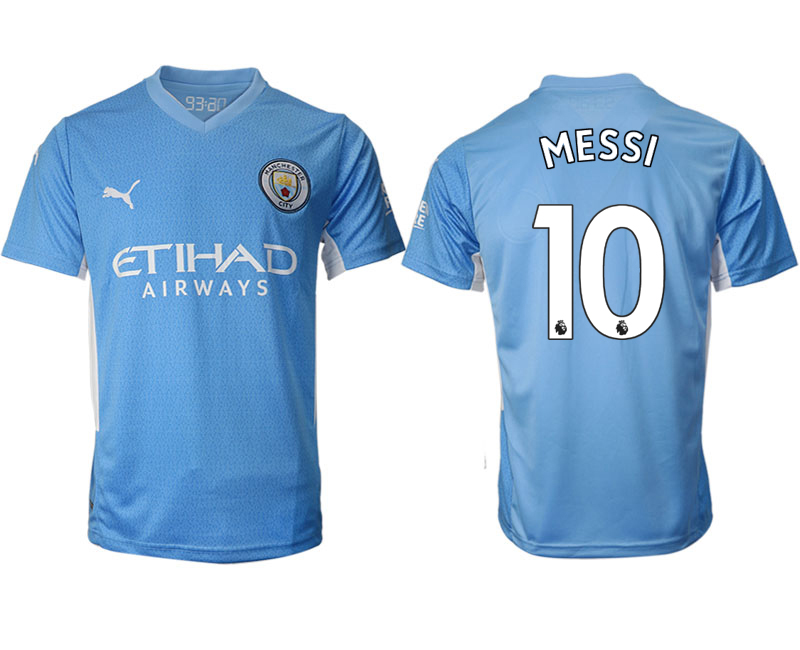 Men 2021-2022 Club Manchester city home aaa version blue #10 Soccer Jersey